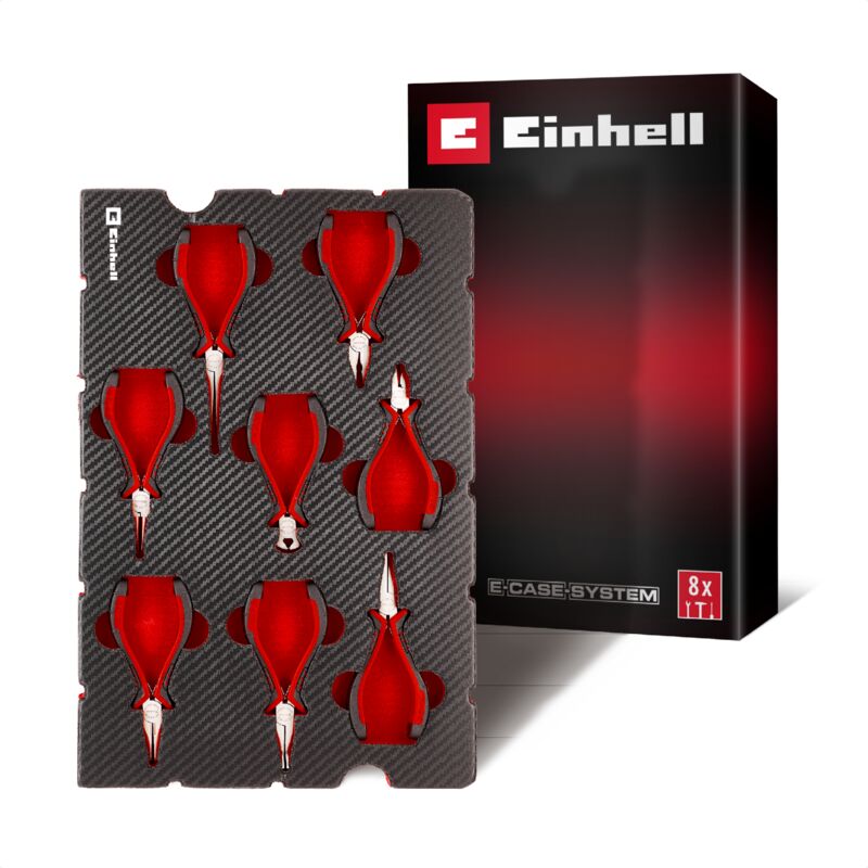 Einhell Mix&Match Insert Pinces de Précision 8 pcs Précision Bec Long Rond Plat Coupe Câbles Universelle Pré Coupe Système E Case
