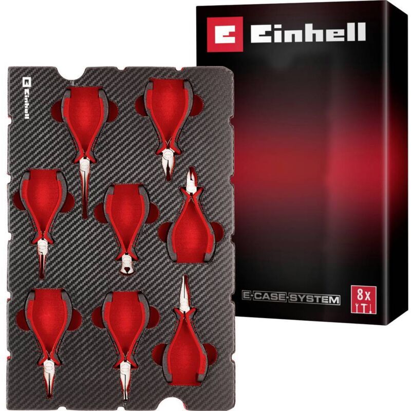 Einhell Elektronik Zangen-Set 8-tlg. Einleger Pad 370523 inserto Rosso Nero