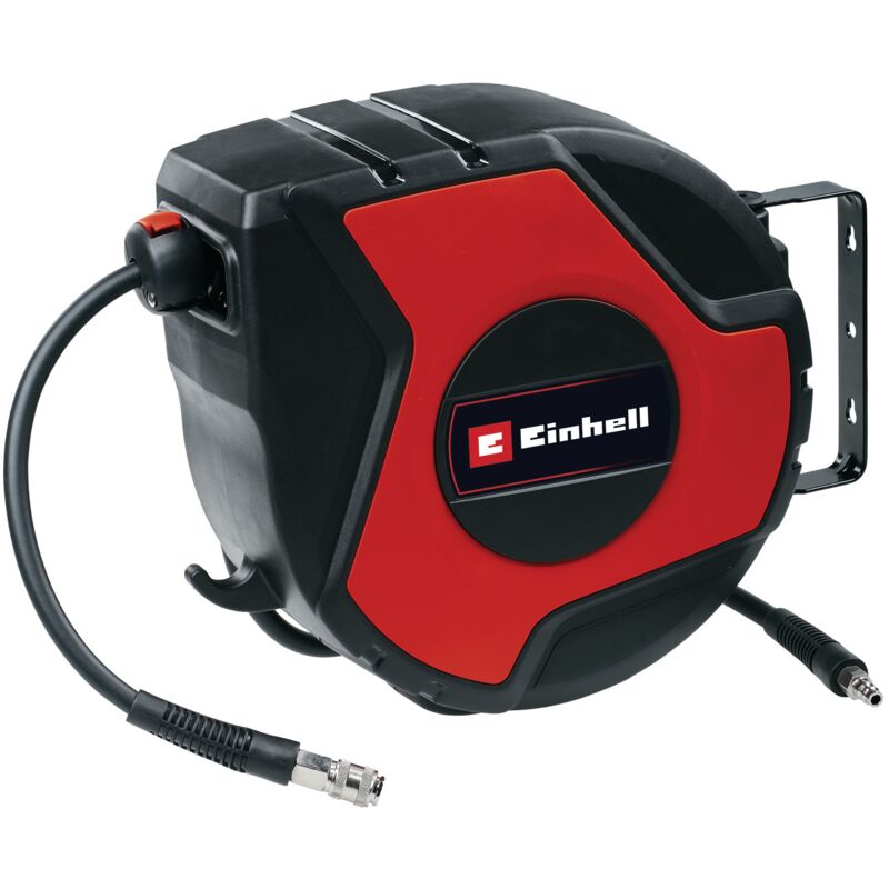 Enrouleur de tuyau pneumatique tc-ph 150 (longueur du tuyau 15 m + tuyau de raccordement de 1,5m, support mural) - Einhell