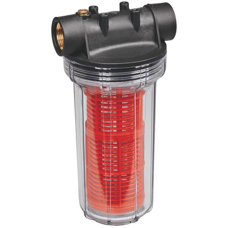 Filtre Anti-sable 25 cm pour pompe à eau, avec cartouche (filetage laiton, 2 raccords de connexion R1, 25 cm) - Einhell