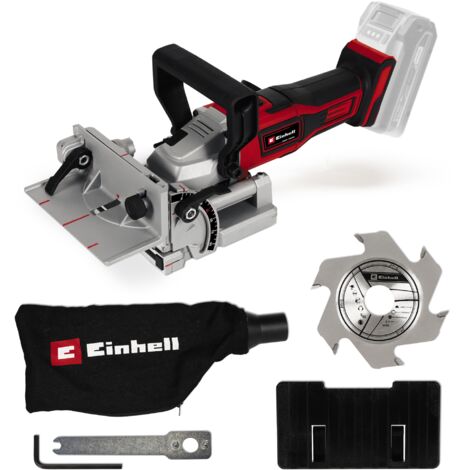 Einhell Fraiseuse à lamelle sans fil TE-BJ 18 Li-Solo PXC (18 V, Réglage en hauteur, 6 niveaux de profondeur réglable) Livré sans Batterie et sans Chargeur