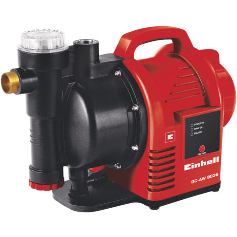 Einhell Pompe d'arrosage automatique GC-AW 9036 (900 W, pression 4,3 bar, débit 3600 l/h, préfiltre, clapet anti-retour, interrupteur de débit automatique avec indicateur LED)
