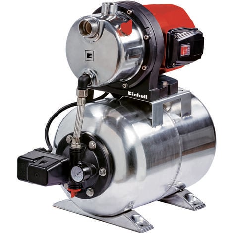 Einhell Hauswasserwerk GC-WW 1250 NN (1200 W, max. 5 bar, 5000 L/h Fördermenge, max. 50 m Förderhöhe, wartungsfreier Motor, Wasserablassschraube, 20 L Edelstahldruckkessel)