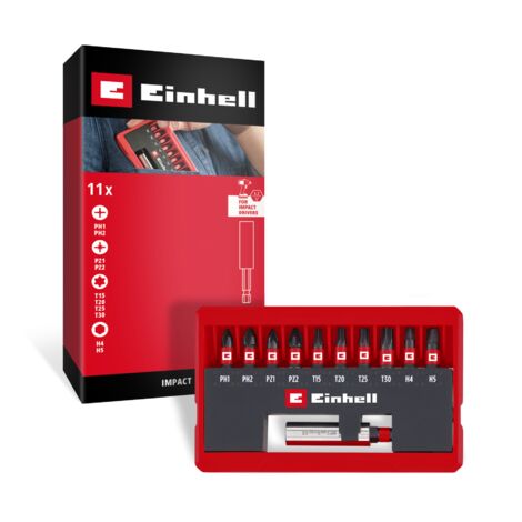 Einhell Impact Bit Taschenbox 11tlg 118673 Bit-Set  1/4" (6.3 mm), PH, PZ, TORX, Sechskant