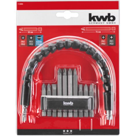 Einhell italia kwb set bits con alberino flessibile 11 pz 113990