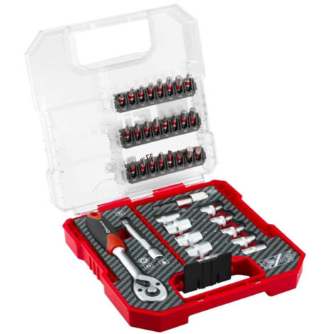 Einhell Juego mixto de 37 piezas de llaves y vasos