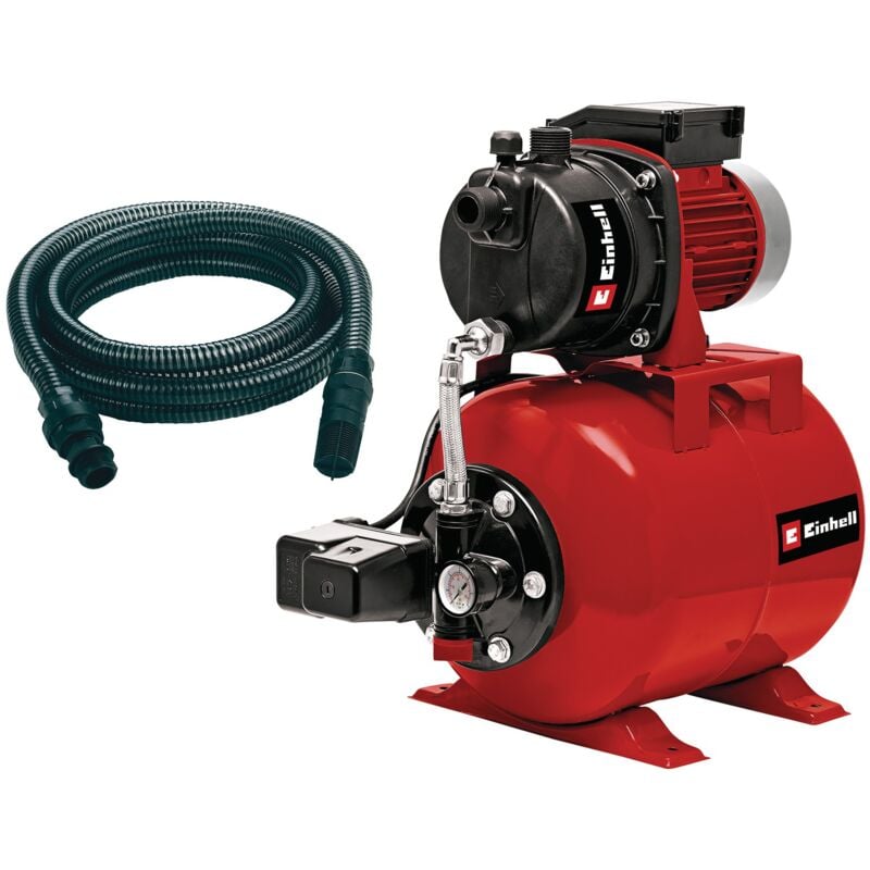 Einhell Groupe de surpression GC-WW 6538 Set (650 W, Hauteur d'aspiration 8 m, Câble dalimentation 1,4 m, Interrupteur à pression) Livré avec tuyau