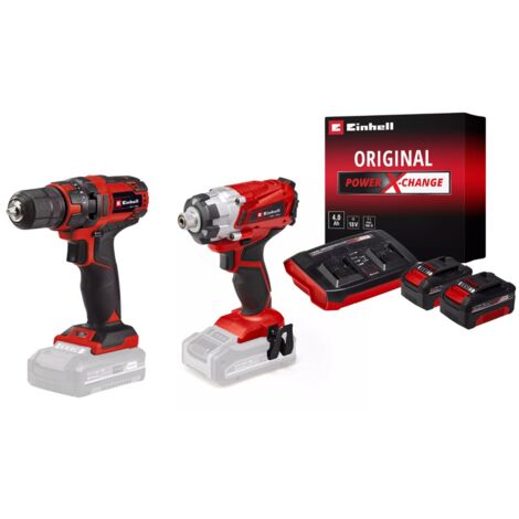 EINHELL Kit vissage sans fil Einhell – Visseuse à chocs + perceuse-visseuse + 2 batteries 4.0Ah + chargeur