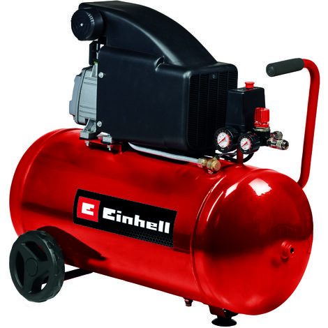 Einhell Kompressor TC-AC 270/50/8 (max. 8 bar, 1,8 kW, Ansaugleistung 270 L/min, 50 Liter Tank, integrierte Entwässerungsschraube, Manometer, Schnellkupplung)