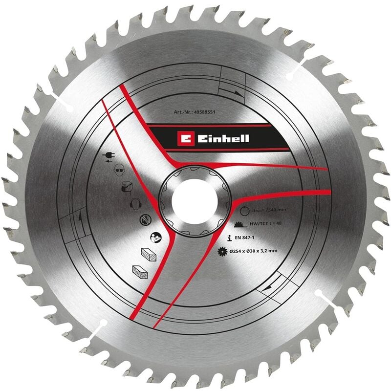 Einhell - kwb 254mm Table Saw Blade Mitre Saw hm Diameter tc-ts 2225 tc-sm 2531