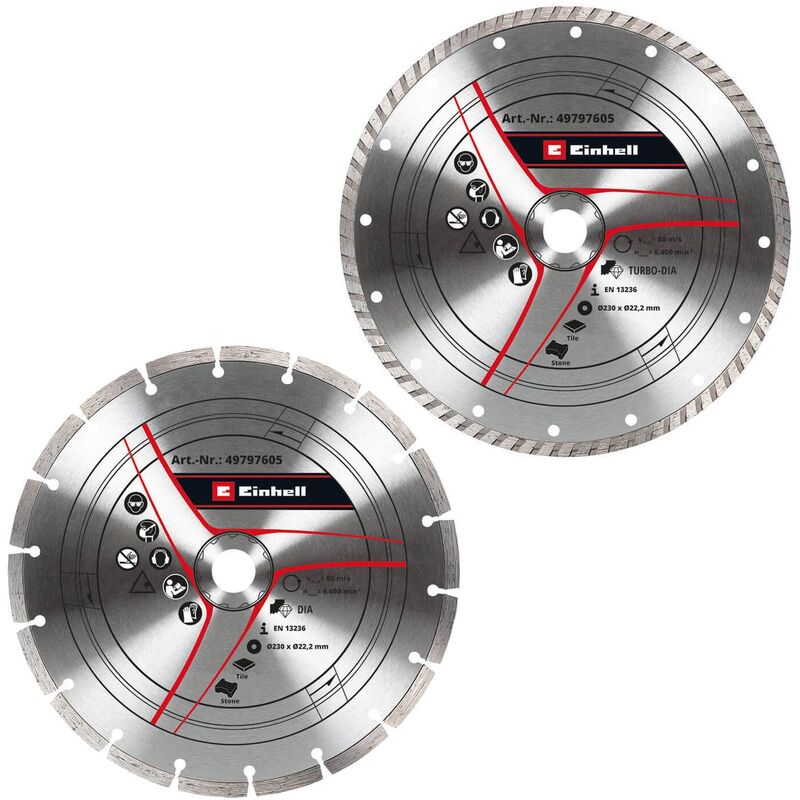 Einhell - kwb 49797605 2 Piece Diamond Cutting Disc Set 230 mm Angle Grinder