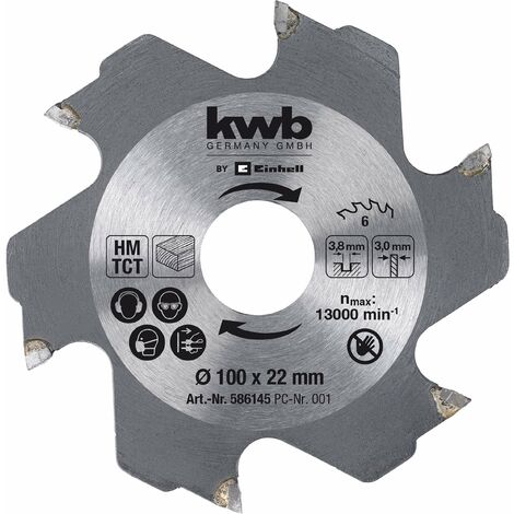 Einhell lama per fresa originale, 100 x 22 x 4,0 mm, 6Z (accessori per fresa piatte, adatta per tutti i tasselli piatti Einhell (batteria), Ø 100 mm)