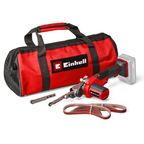 Einhell Lime à bande sans fil TE-BF 18 Li Solo Power X-Change (18V, bras de ponçage pivote jusqu’à 90°) Livré sans Batterie ni Chargeur