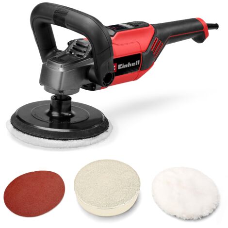 Einhell Lucidatrice e smerigliatrice CC-PO 1100/150 CE (1100 W, platorello levigatura Ø 150 mm, regol. elettronica giri 500 - 3.500 min-1, elettronica costante, fissaggio a strappo, accessori incl.)
