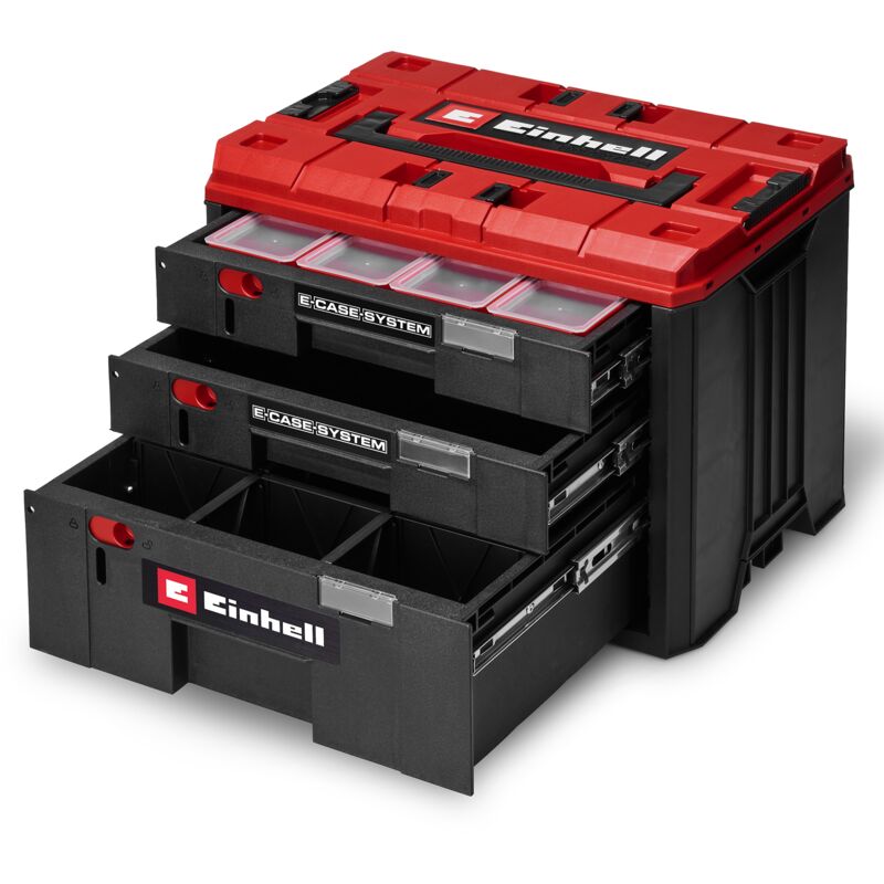 Mallette à tiroirs modulaire E Case Einhell 3 tiroirs verrouillables Système empilable - vue 2