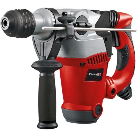Einhell Marteau Perforateur RT-RH 32 (1250 W, Régime : 800 trs/min, Fréquence de frappe : 4 300 cps/min, Butée de profondeur en métal, Livré en coffret avec 3 forêts SDS Plus et 2 burins SDS Plus)