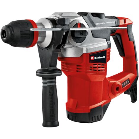 Einhell Marteau Perforateur TE-RH 38 E (1050 W, Mandrin SDS-MAX, Livré en coffret avec une butée de profondeur en métal et une poignée supplémentaire avec rainurage antidérapant)