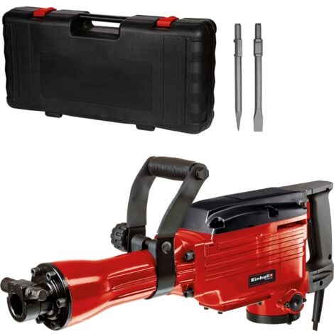 Einhell Marteau Piqueur TC-DH 43 (1600 W, Fréquence de frappe: 1800 cps/min, Force de frappe : 43J, Poignée supplémentaire réglable à 180°) Livré en coffret avec burin et pointeau