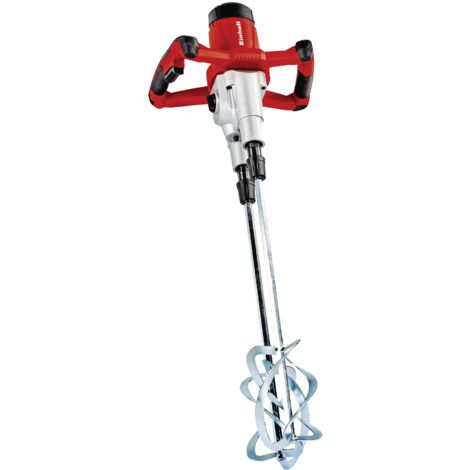 Einhell Mélangeur de peinture et de mortier TE-MX 1600 – 2 CE Twin (1600 W, transmission à 2 vitesses, y compris deux agitateurs pour malte Ø 120 mm)