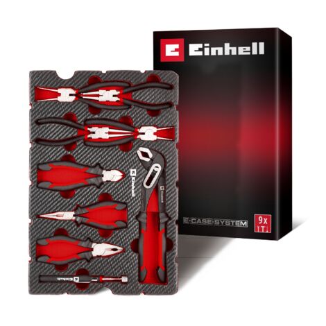 Einhell Mix&Match Insert Pinces 9 pcs (Circlips, Pinces, Coupe-Câbles, Aimant Télescopique, Système E-Case)