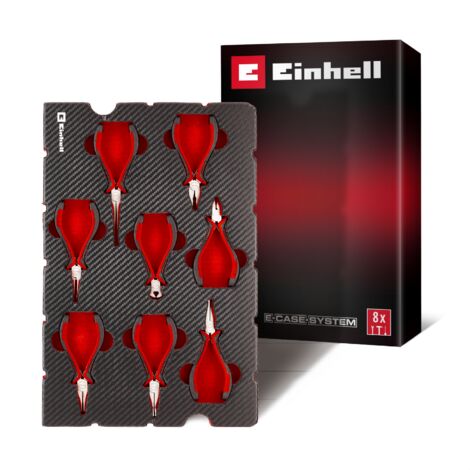 Einhell Mix&Match Insert Pinces de Précision 8 pcs (Précision, Bec Long, Rond, Plat, Coupe-Câbles, Universelle, Pré-Coupe, Système E-Case)