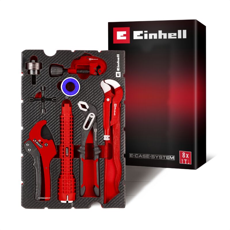 Einhell Mix&Match Insert Plomberie 8 pcs Coupe tube Clé lavabo Pinces Clé armoire Ruban isolant Système E Case - vue 2