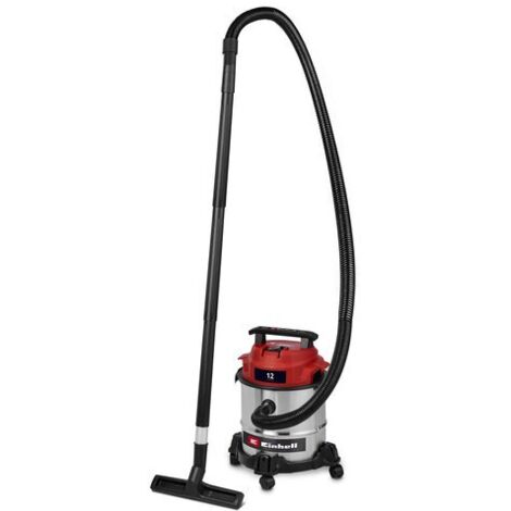 Einhell Nass-Trockensauger TC-VC 1240 S (950 W, 180 mbar, 4 Lenkrollen, 12 L Behälter, inkl. Fugen- & Kombidüse, Schaumstofffilter, Schmutzfangsack & Filterbeutel)