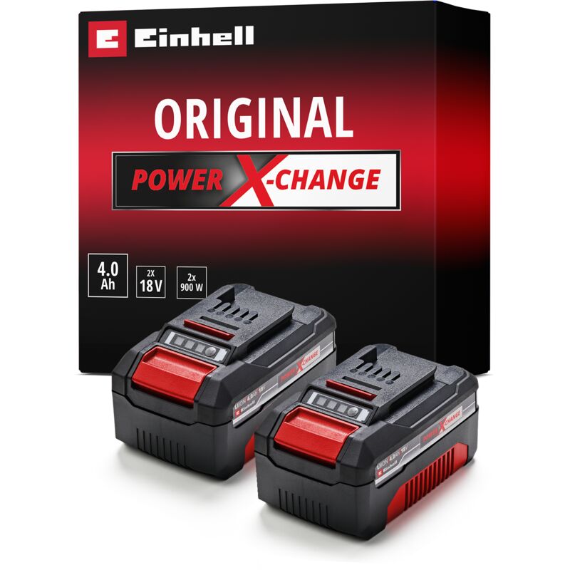Double batterie 2 x 4,0 Ah Twinpack Power X-Change (Lithium-Ion, 18 v, pour tous les appareils Power X-Change) - Einhell