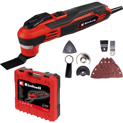 Einhell Outil multifonction TE-MG 350 EQ (350 W, vitesse d’oscillation variable de 22 000 à 40 000 oscillations/min) Livré avec coffret et accessoires