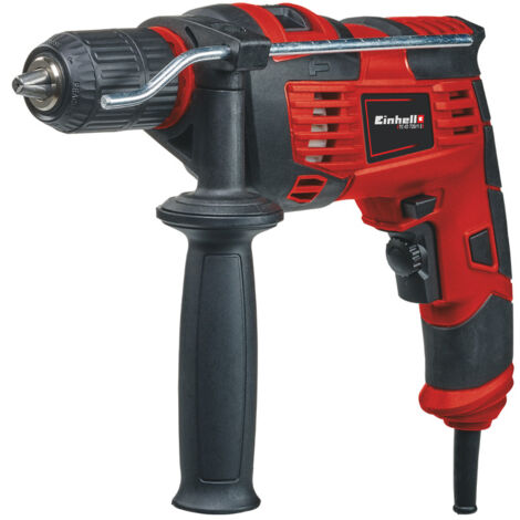 Einhell Perceuse à percussion TE-ID 720/1 E Kit (720 W, mandrin auto-serrant 13 mm, variateur électronique) Livré avec 5 forets à béton + coffret E-Box Basic