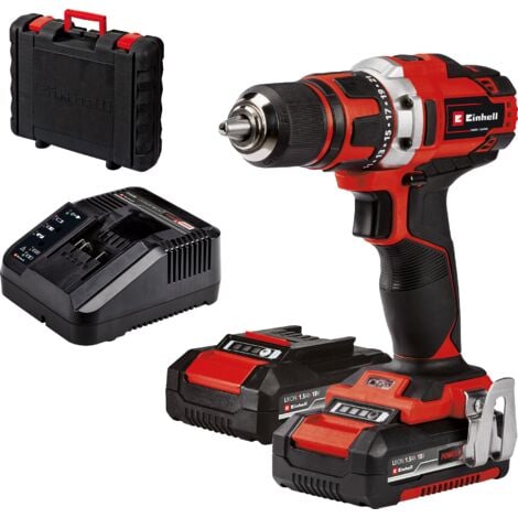 Einhell Perceuse Visseuse sans fil TE-CD 18/40-1 Li (2x1,5 Ah) Power X-Change (Li-Ion, 18V, couple 40 Nm, Mandrin 13mm) Livré avec 2 Batteries 1,5 Ah et un Chargeur