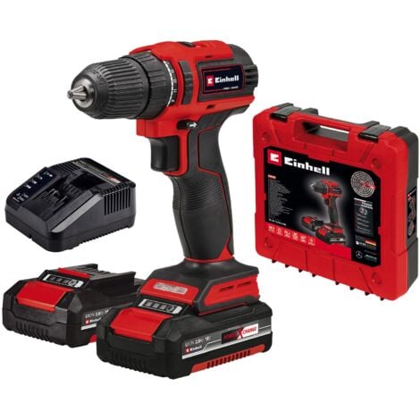 Einhell Perceuse Visseuse sans fil TE-CD 18/40 Li BL (2x2,0 Ah) Power X-Change (Li-Ion, 18 V, Couple 40 Nm, moteur sans charbon) Livré avec 2 Batteries 2,0Ah et un Chargeur