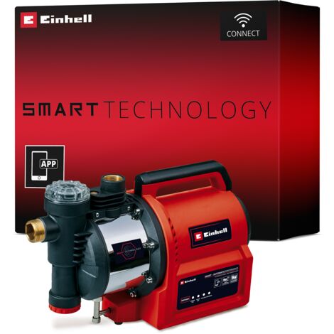 Einhell Pompe d'arrosage automatique GE-AW 1144 SMART (commande par appli mobile, arrosage programmé/intelligent utilisant les données météo, fonction anti-marche à vide/automatique, préfiltre)