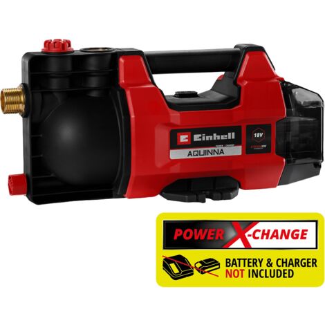 Einhell Pompe d’arrosage sans fil AQUINNA 18/28 Solo PXC (18V, Débit max. 2800 L/h, Pression 2,5bar, mode ÉCO/BOOST) Livré sans Batterie ni Chargeur