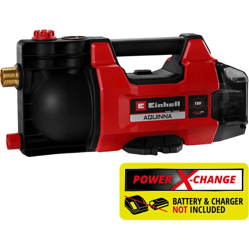 Einhell - Pompe d'arrosage sans fil aquinna 18/28 Solo Power X-Change (18V, Débit max. 2800 L/h, Pression 2,5bar, mode éco/boost) Livré sans Batterie
