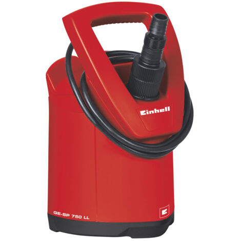 Einhell Pompe d'évacuation eaux claires GE-SP 750 LL (750 W, Débit max. 15.000 l/h, Hauteur de refoulement 10 m, Profondeur d'immersion 5 m, Pression 1 bar, Hauteur d‘aspiration à plat 2 mm)