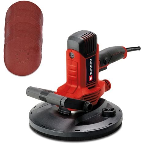 Einhell Ponceuse pour plaques de plâtre TC-DWS 225 (1 220 W, plateau de ponçage avec brosse couronne) Livré avec 6 disques abrasifs de Ø 225 mm
