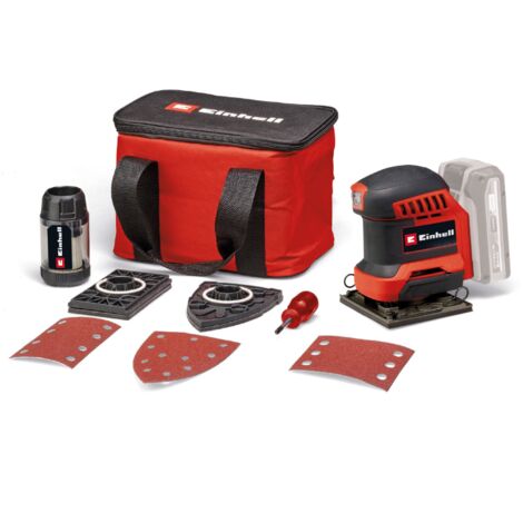 Einhell Ponceuse vibrante sans fil avec 3 plateaux interchangeables TE-OS 18/113 3X Li-Solo Power X-Change (18 V, circuit d’oscillation de 1,8 mm) Livré sans Batterie ni Chargeur
