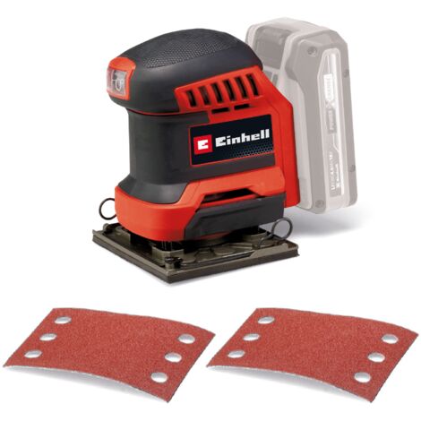 Einhell Ponceuse vibrante sans fil TE-OS 18/113 Li-Solo Power X-Change (18 V, circuit d’oscillation 1,8 mm, avec 2 feuilles de papier abrasif)  Livré sans Batterie ni Chargeur