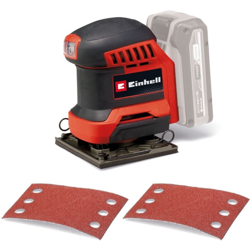 Einhell - Ponceuse vibrante sans fil te-os 18/113 Li-Solo Power X-Change (18 v, circuit d'oscillation 1,8 mm, avec 2 feuilles de papier abrasif)