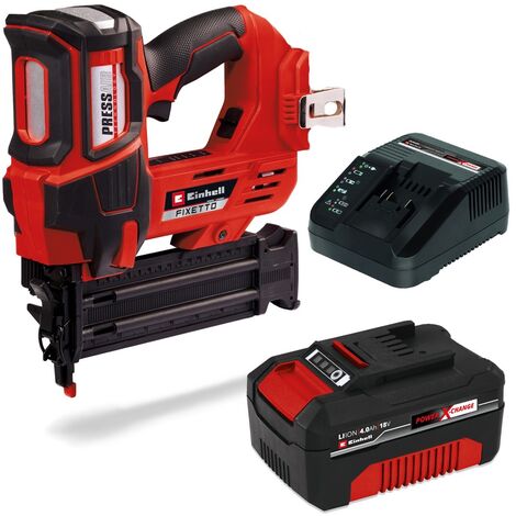 Einhell Power X-Change 18v Cordless Nailer FIXETTO Brad Nail Gun 18/50 +4AH Kit