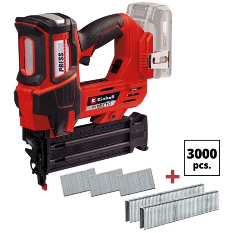 Einhell Power X-Change 18v Cordless Nailer FIXETTO Brad Nail Gun + 3500 Staples