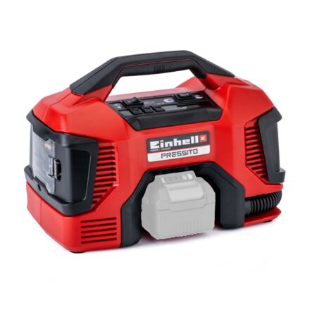 Einhell Power X-Change Cordless Portable Air Compressor - High & Low Pressure Use - With 3pc Adapter Set - Body Only - PRESSITO