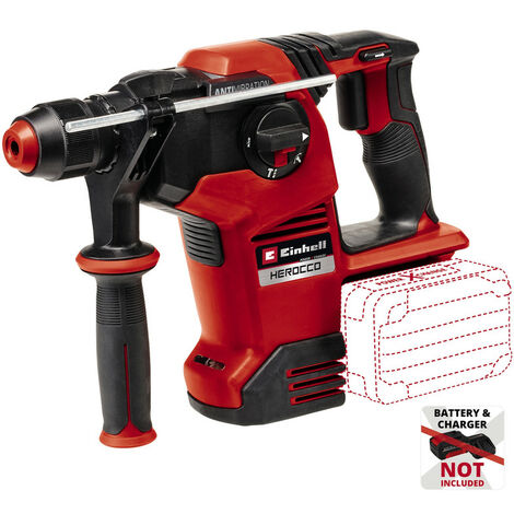Einhell Power X-Change Cordless Rotary Hammer 36V - Powerful 3.2J - Drilling/Impact/Chisel - Body Only, Carry Case - HEROCCO 36/28