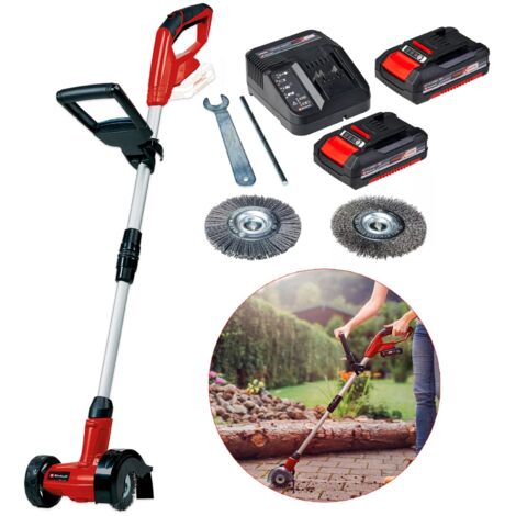 Einhell Power X Change GE-CC 18 Cordless Patio Grout Cleaner Brush + 2 x 2Ah