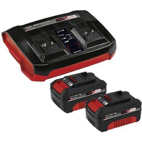 Einhell Power X-Change PXC-Starter-Kit 2x 4,0Ah & Twincharger Kit 4512112 Batteria dell'utensile e caricabatterie 18 V