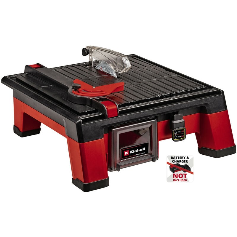 Einhell - Power X-Change Cordless Tile Cutter - 115mm Blade - Adjustable Angle Stop & Table Tilt - Body Only - te-tc 18/115 Li-Solo
