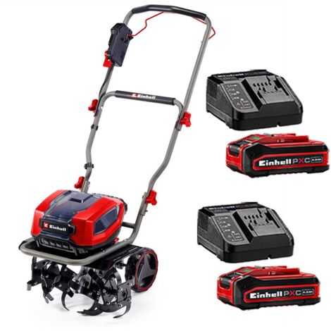 Einhell Professional Cordless Twin 18v 36v Tiller Cultivator GP-CR + 2x 4Ah Kit