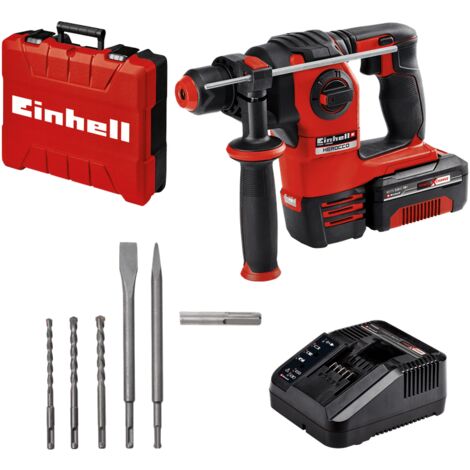 Einhell Professional Marteau Perforateur sans fil HEROCCO +5 - Power X-Change (18V, 2.2J, SDS-Plus, avec coffret de transport E-Box, moteur sans charbon) Livré avec Batterie 3,0Ah et Chargeur