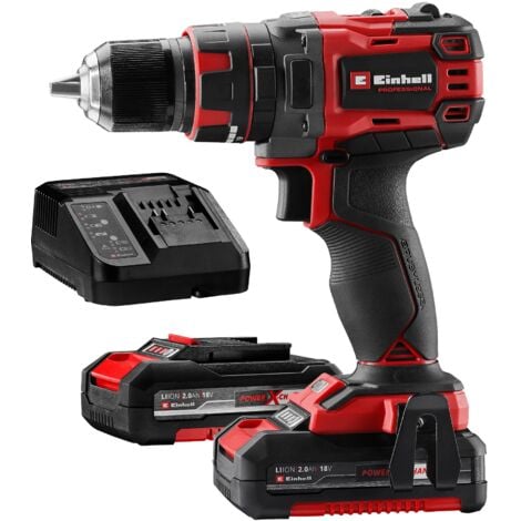 Einhell Professional Perceuse Visseuse à percussion sans fil TP-CD 18/50 Li-i BL Power X-Change (Li-ion, 18 V, moteur sans charbon, Couple 50 Nm) Livré avec 2 Batteries 2,0Ah et un Chargeur